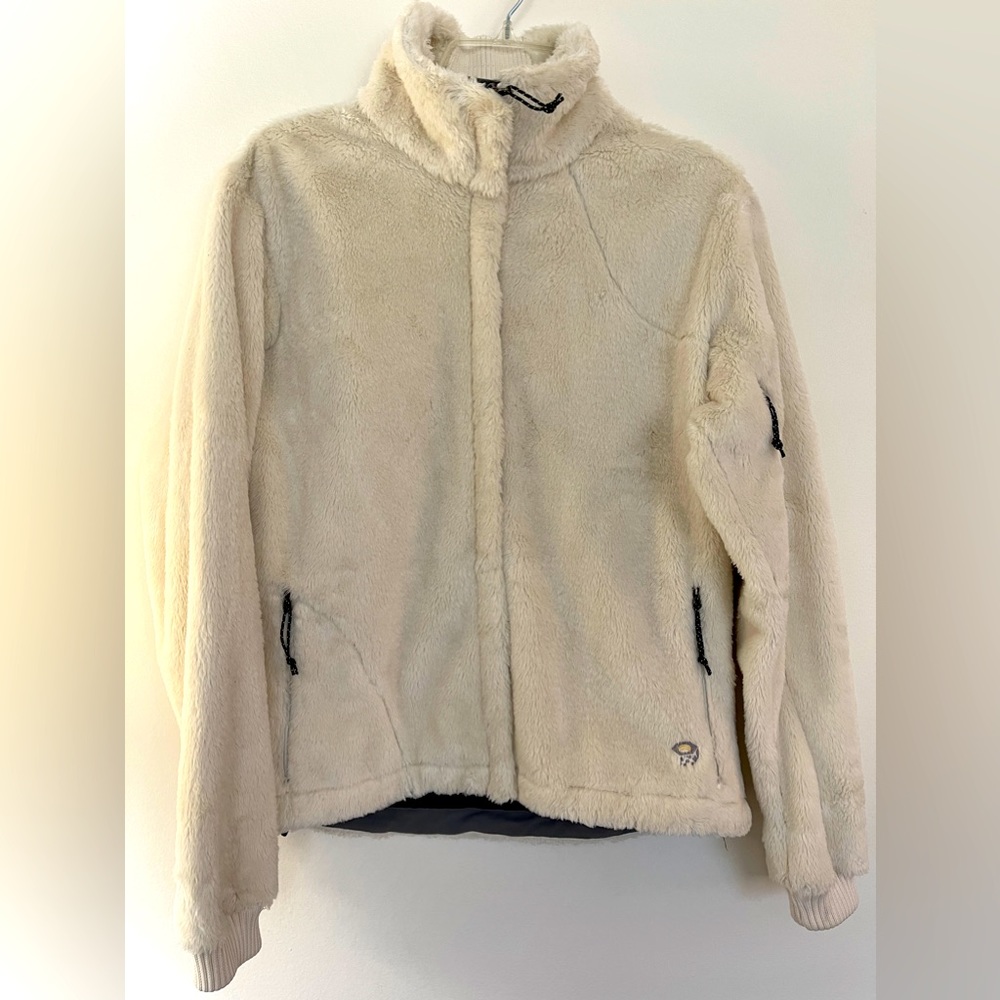 Women’s Mountain Hardwear Windstopper Ivory MED Fleece Zip Jacket